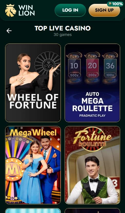 Live casino at WinLion